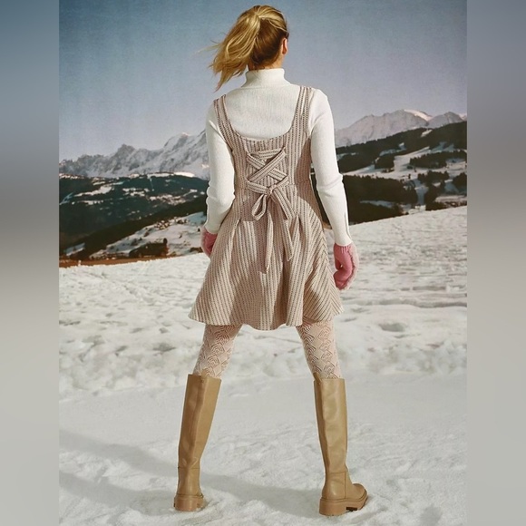 Maeve Anthropologie Jacquard Mini ALine Skater Dress Pink Sleeveless Small S New - Picture 3 of 12